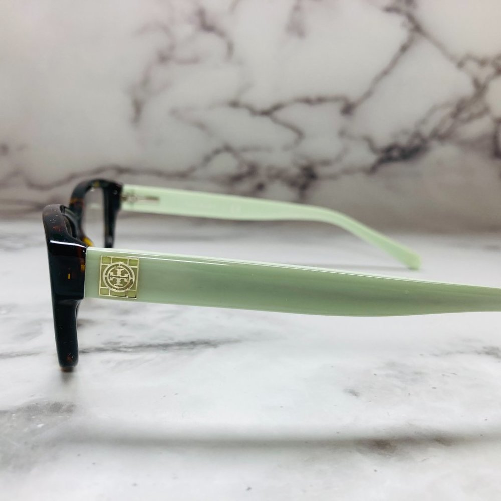 Tory Burch Rectangular Tortoise Brown & Green Min… - image 3